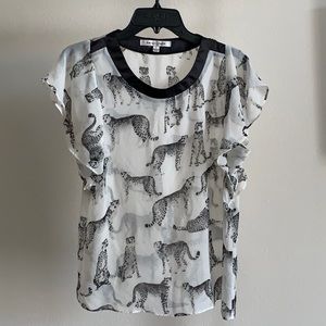 Size S Transparent Cheetah Blouse